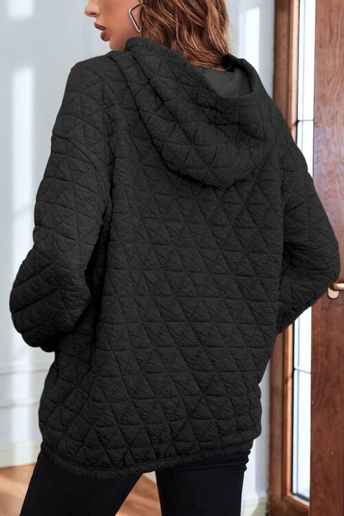Quilted Long Sleeve Hoodie