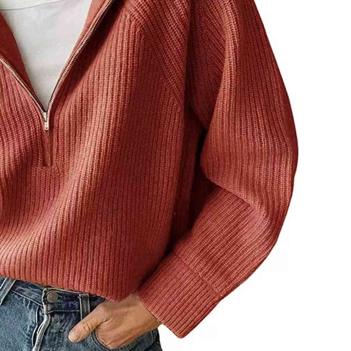 Molly HaIf Zip Knit Top