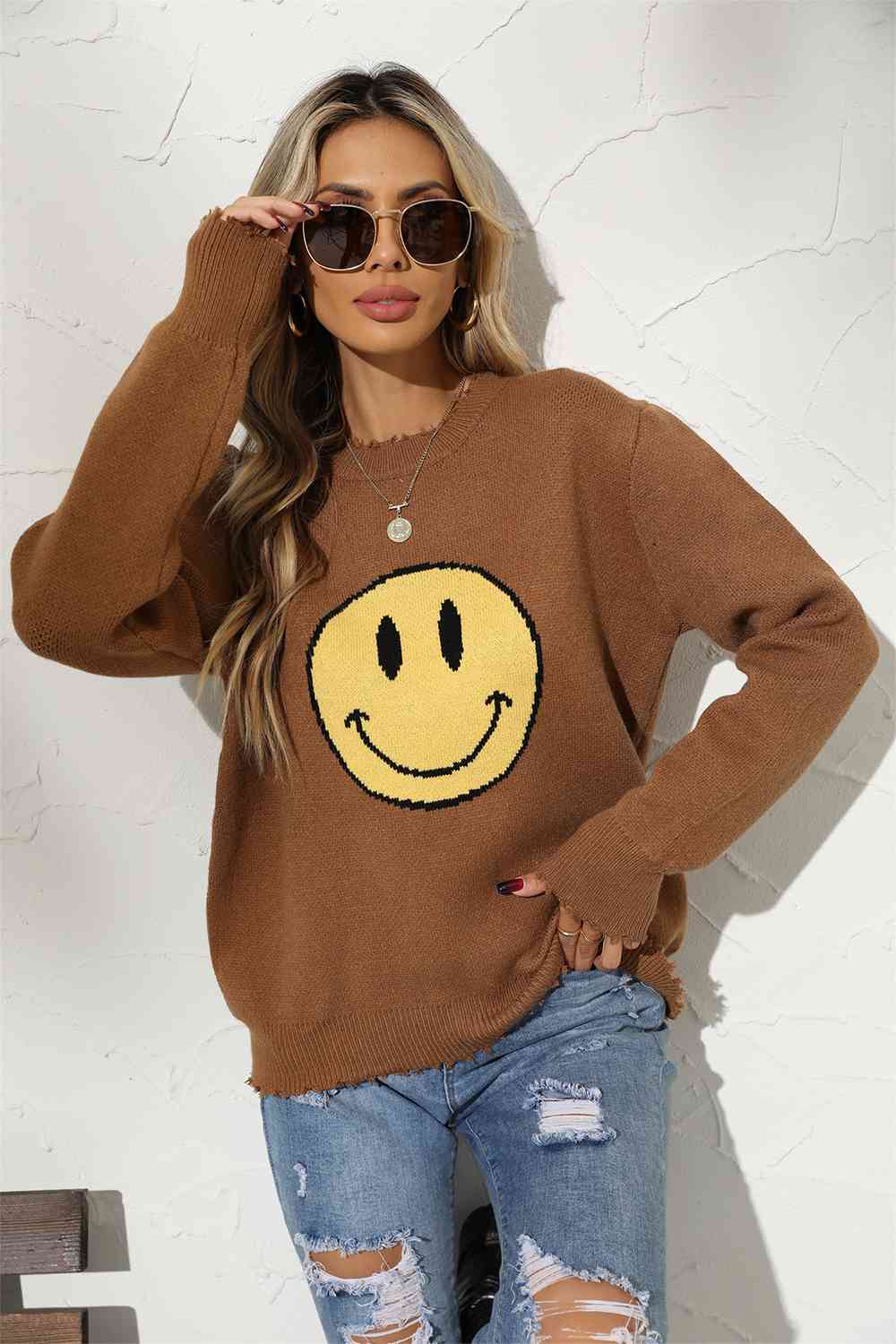 Smily Face Graphic Sweater