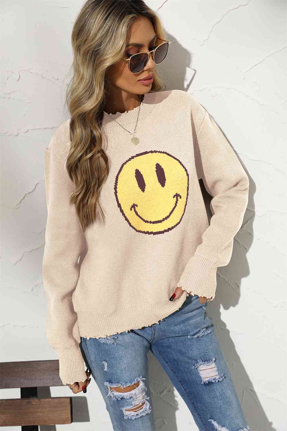 Smily Face Graphic Sweater