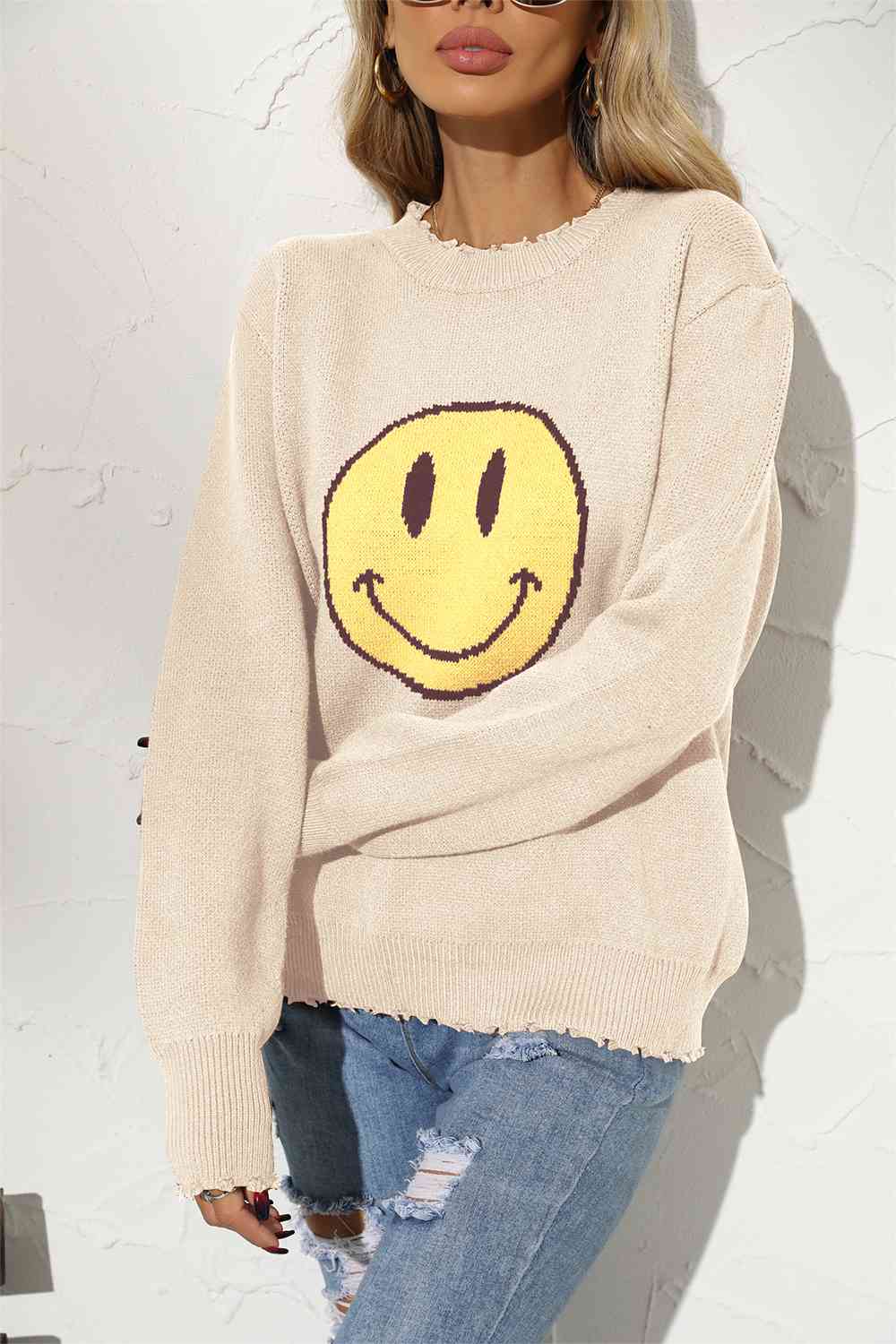 Smily Face Graphic Sweater