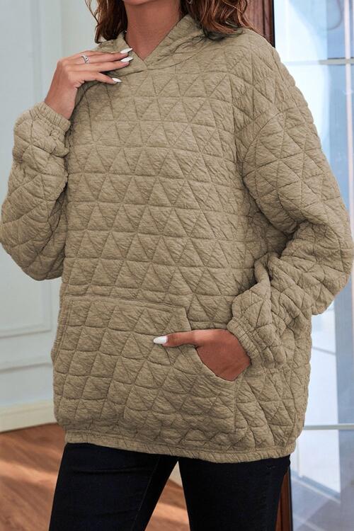 Quilted Long Sleeve Hoodie