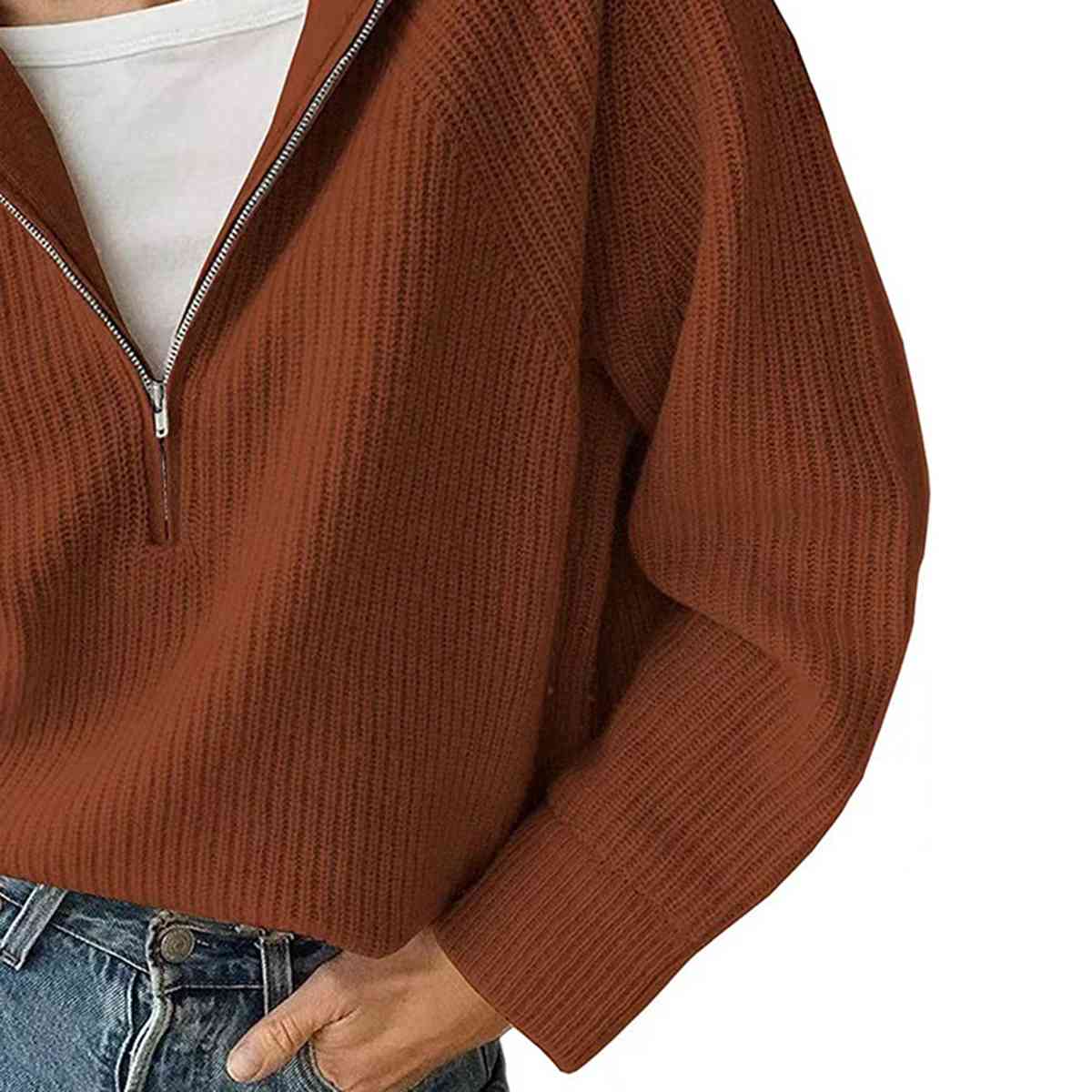 Molly HaIf Zip Knit Top