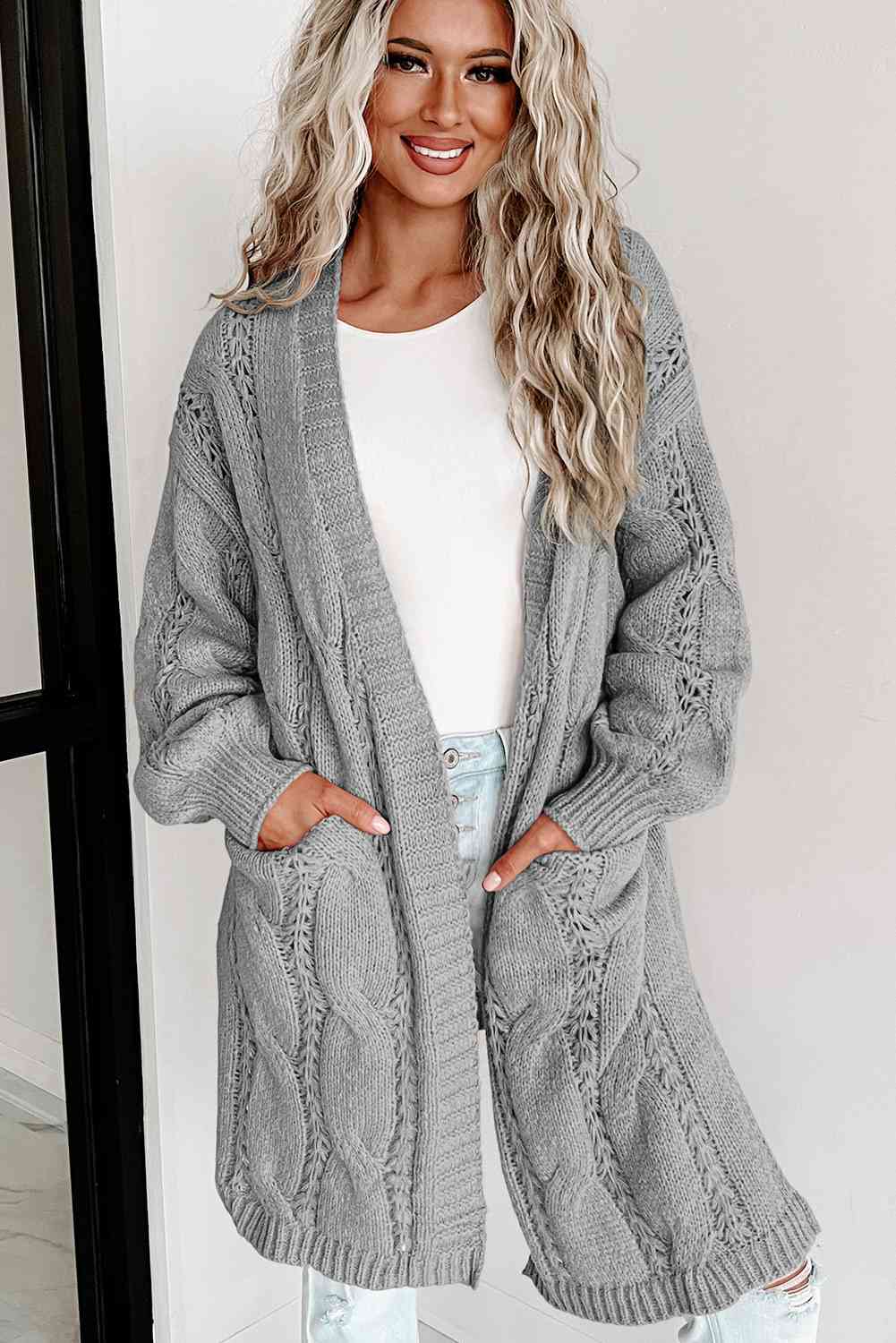 Sweater Weather Essential Cable Knit Cardi