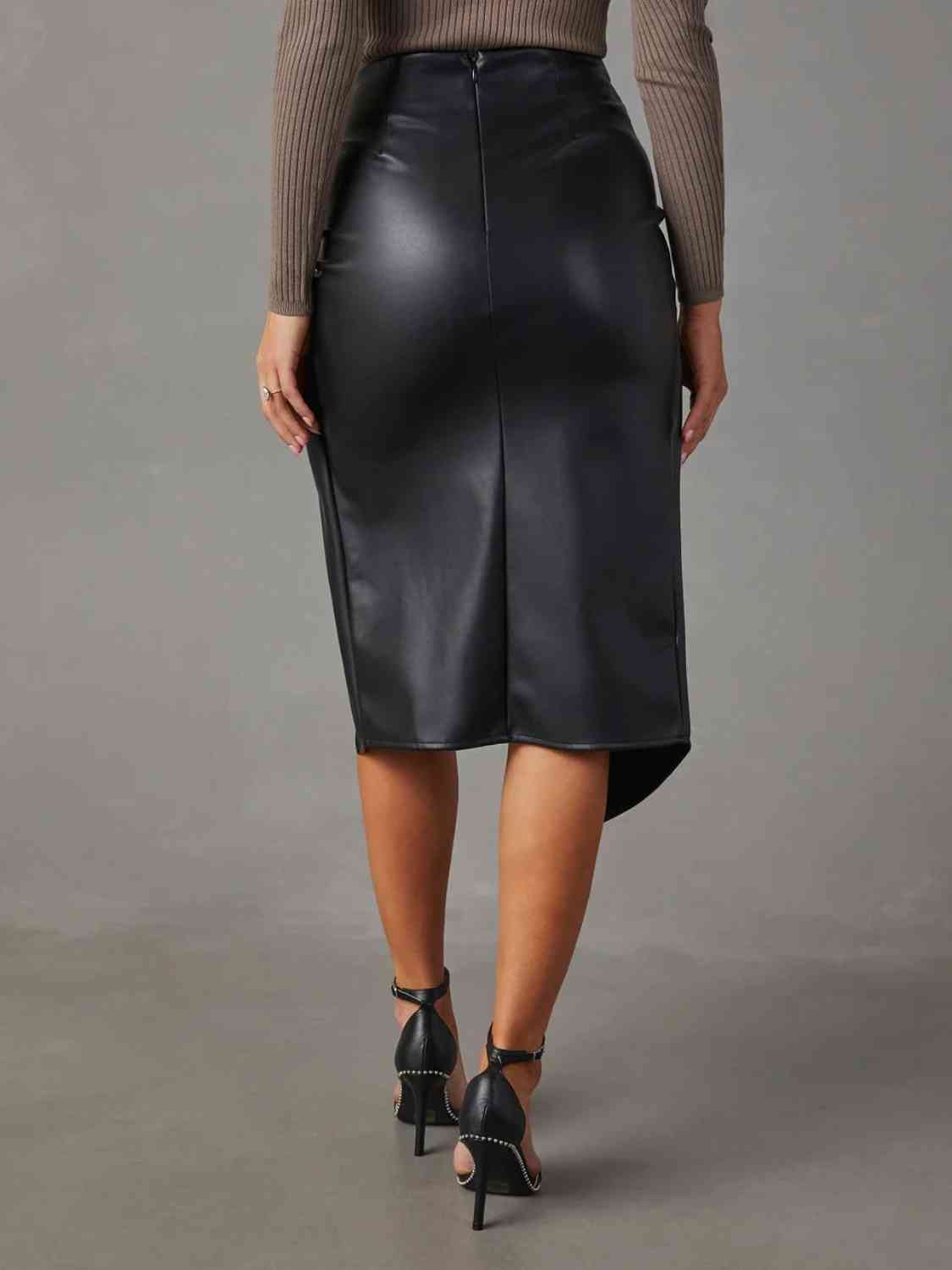 Twist The Story Pleather Skirt