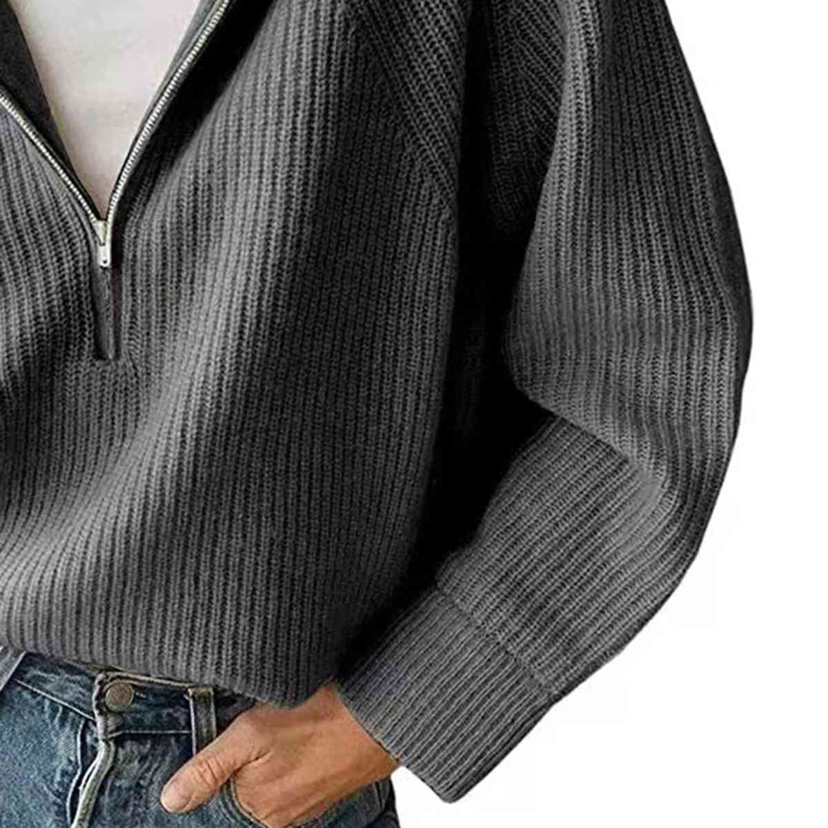 Molly HaIf Zip Knit Top