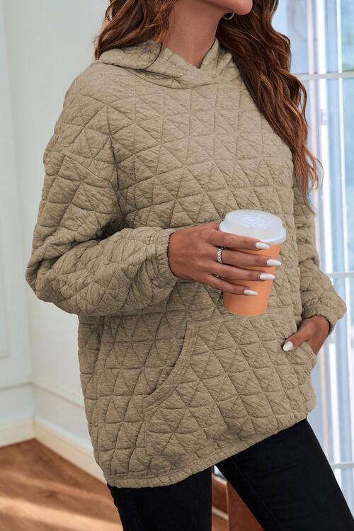 Quilted Long Sleeve Hoodie