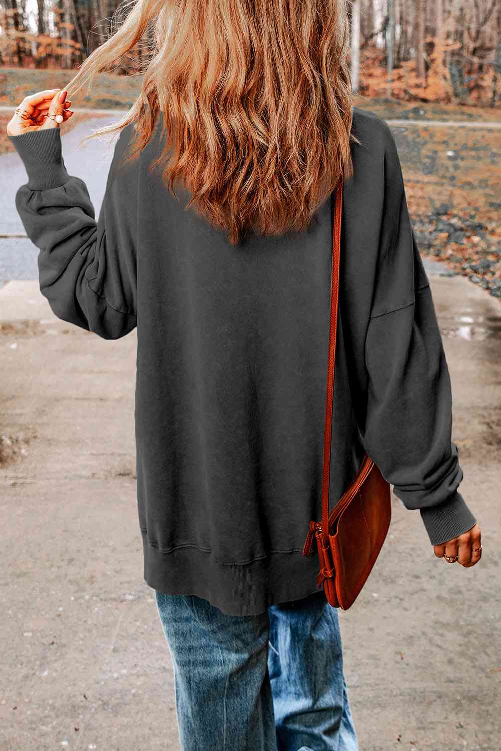 Throw On A Smile Oversized Sweatshirt