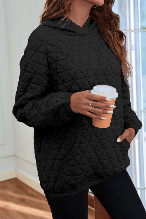 Quilted Long Sleeve Hoodie