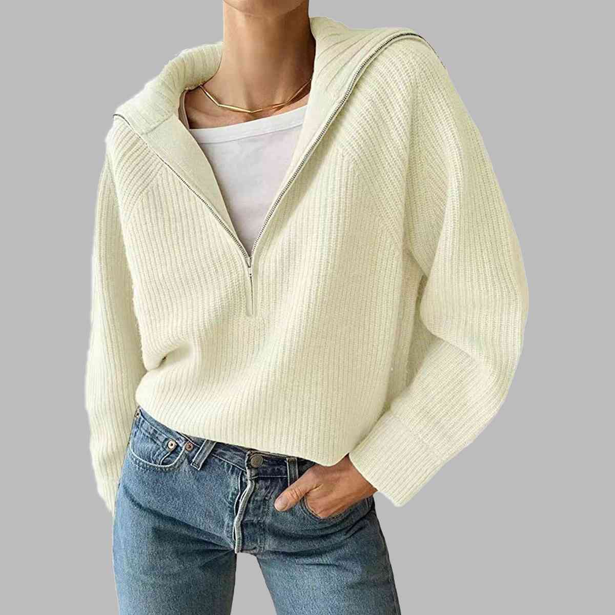 Molly HaIf Zip Knit Top