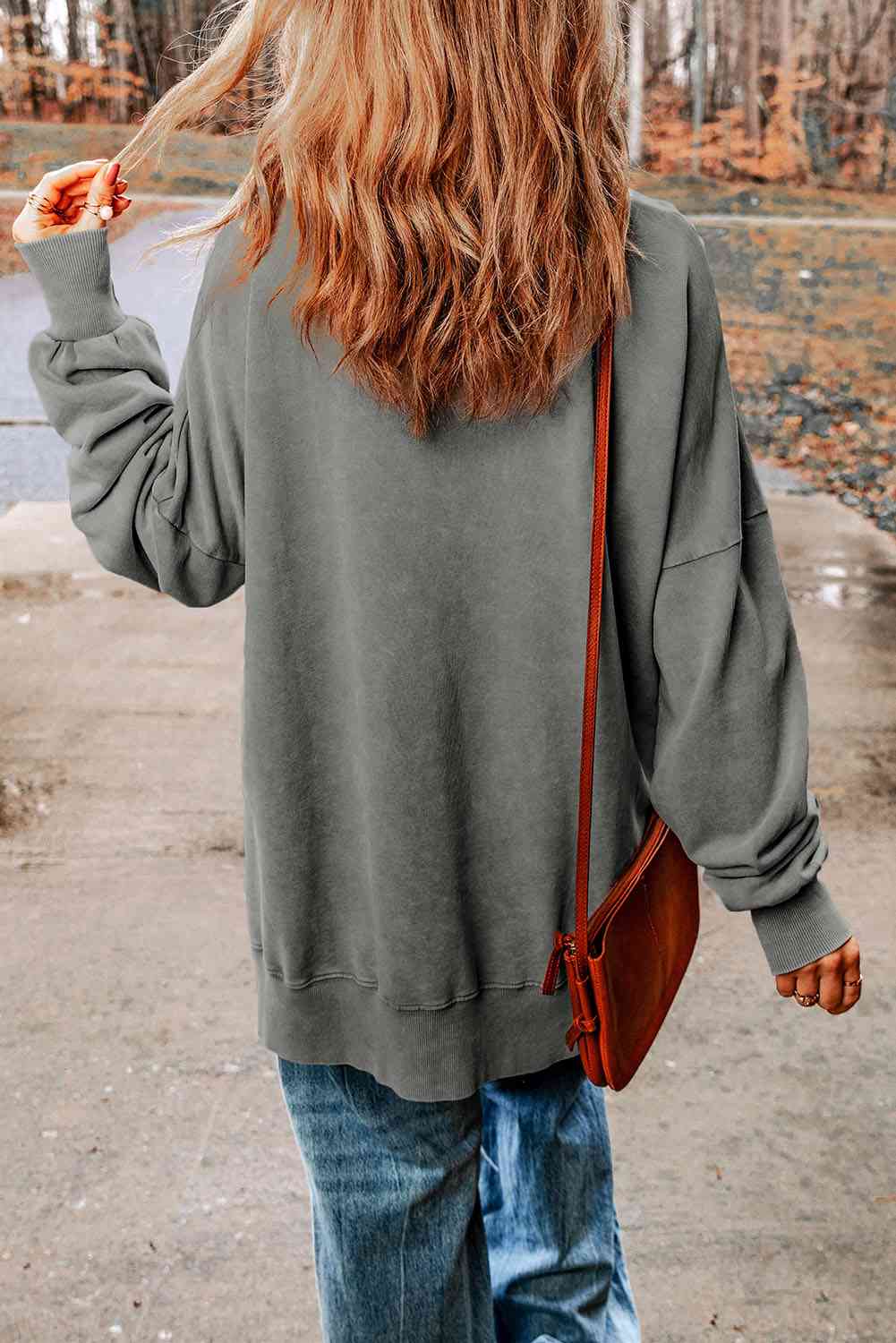 Throw On A Smile Oversized Sweatshirt