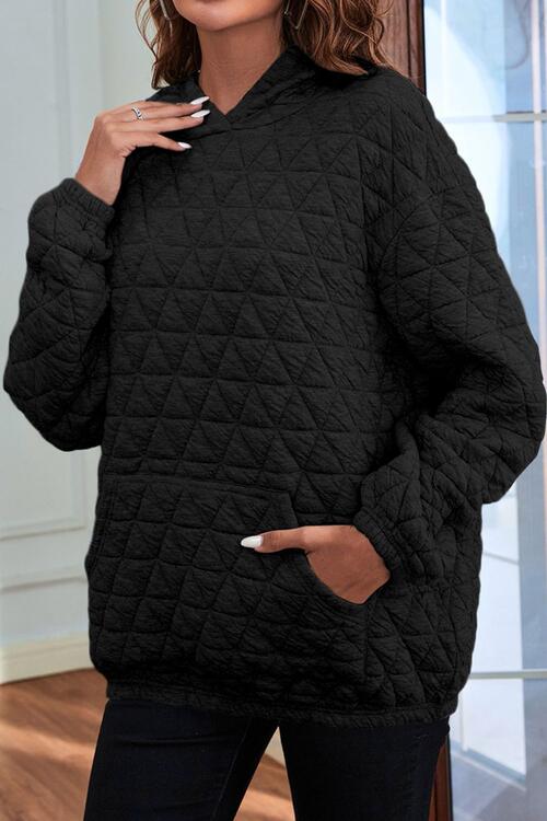Quilted Long Sleeve Hoodie