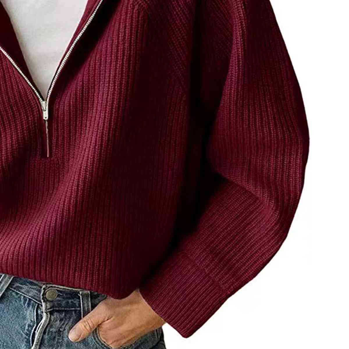 Molly HaIf Zip Knit Top