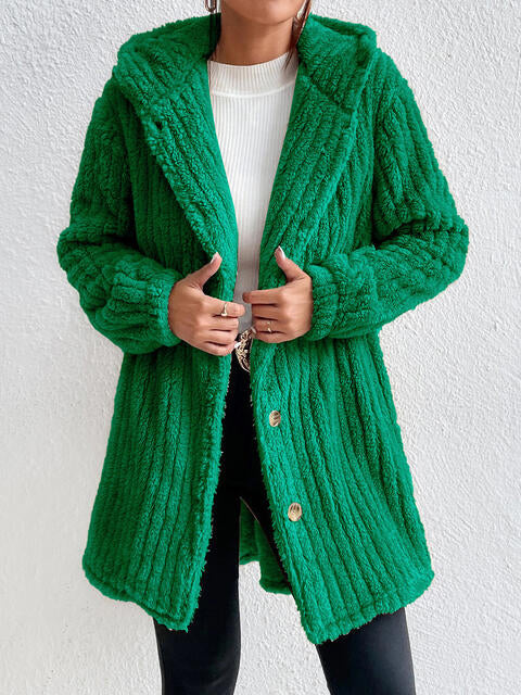 Brandy Button Down Hooded Coat