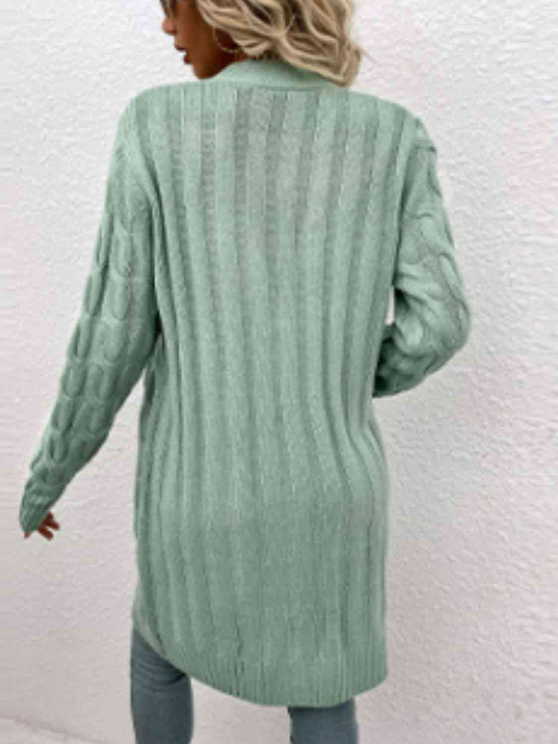 Cable-Knit Button Down Cardigan