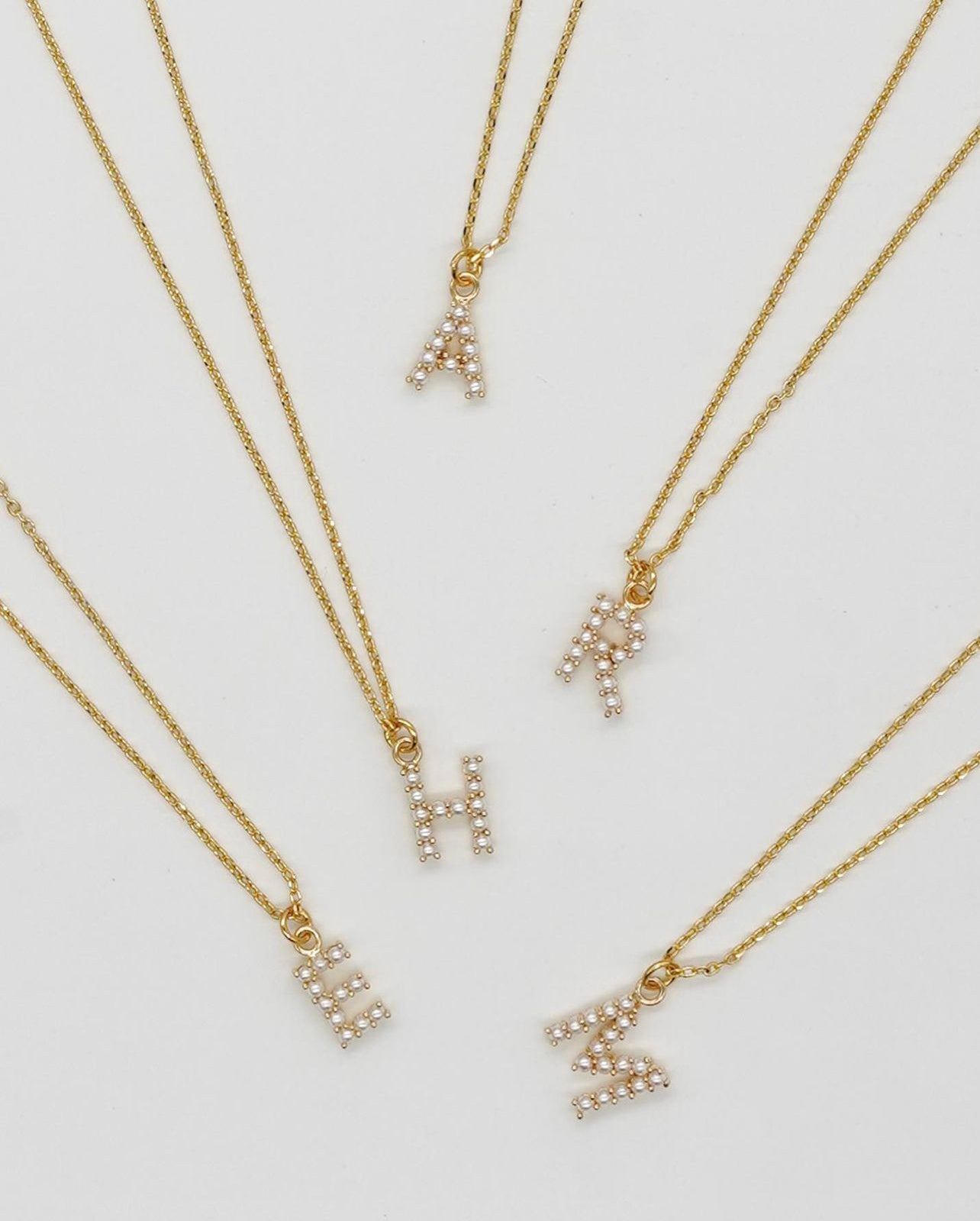 Dainty Love Pearl Initial Necklace