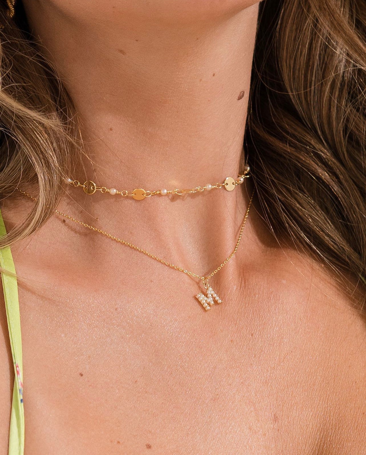 Dainty Love Pearl Initial Necklace