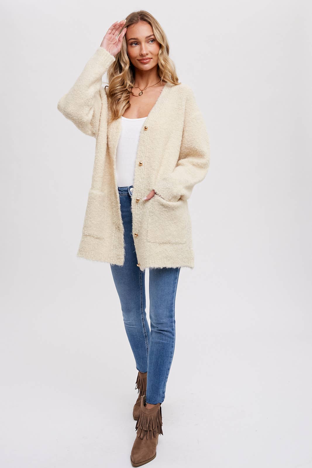 Boho Bliss Fuzzy Cardi