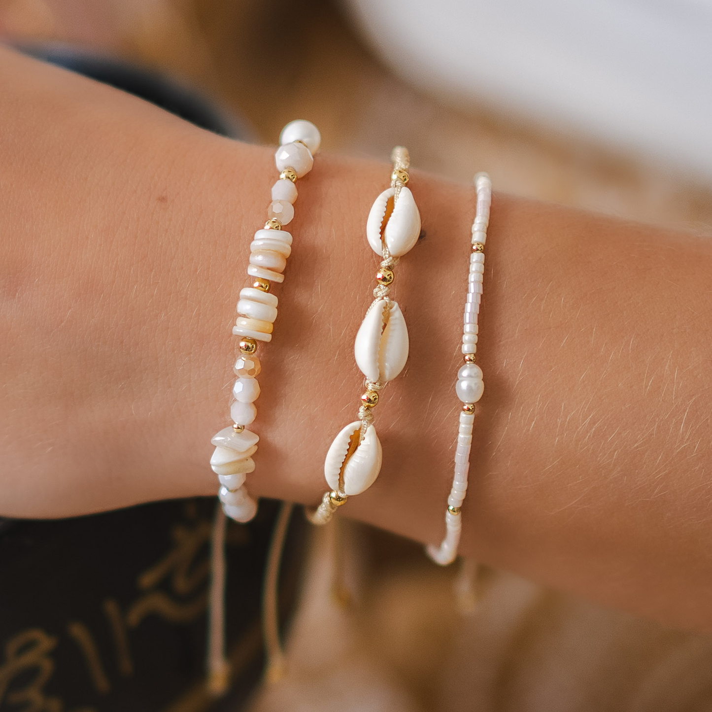 Golden Tide Shell Bracelet