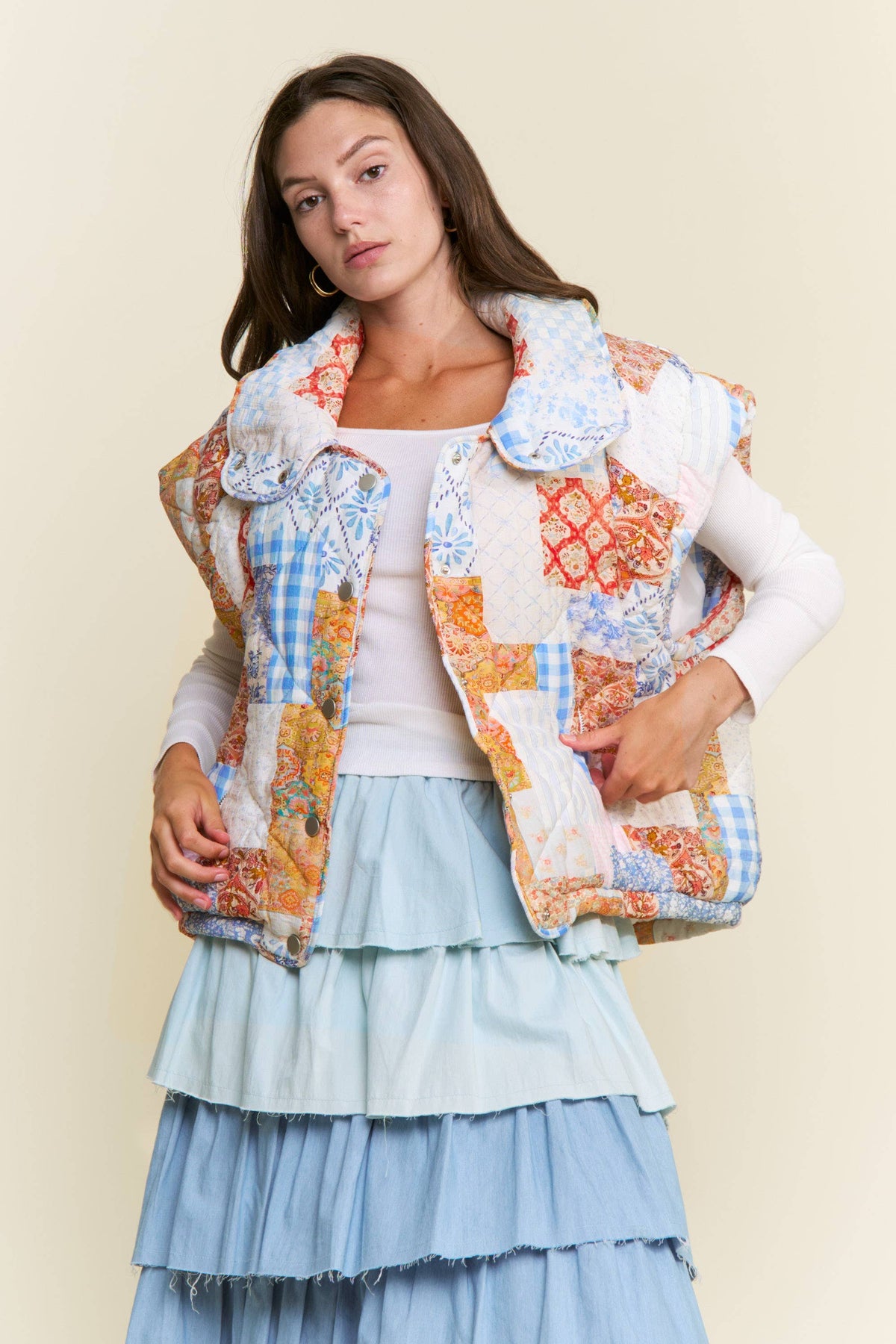 J.NNA - Patchwork Puffer Vest