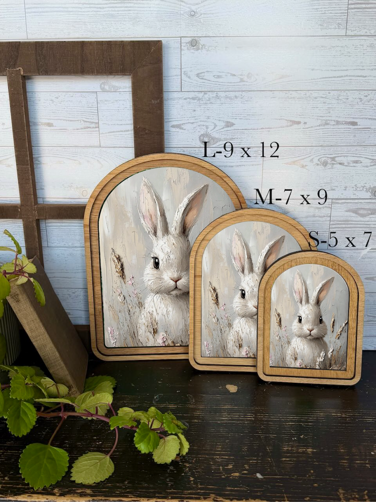 Maci Loo Makings - Arch Frame Art Mrs Claus Reading Book | Winter Wood & Canvas