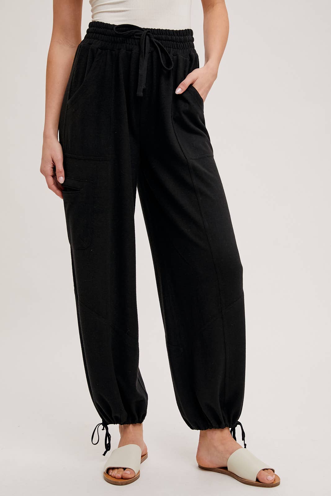 Bluivy - DRAWSTRING HIGH WAIST JOGGER SWEATPANTS