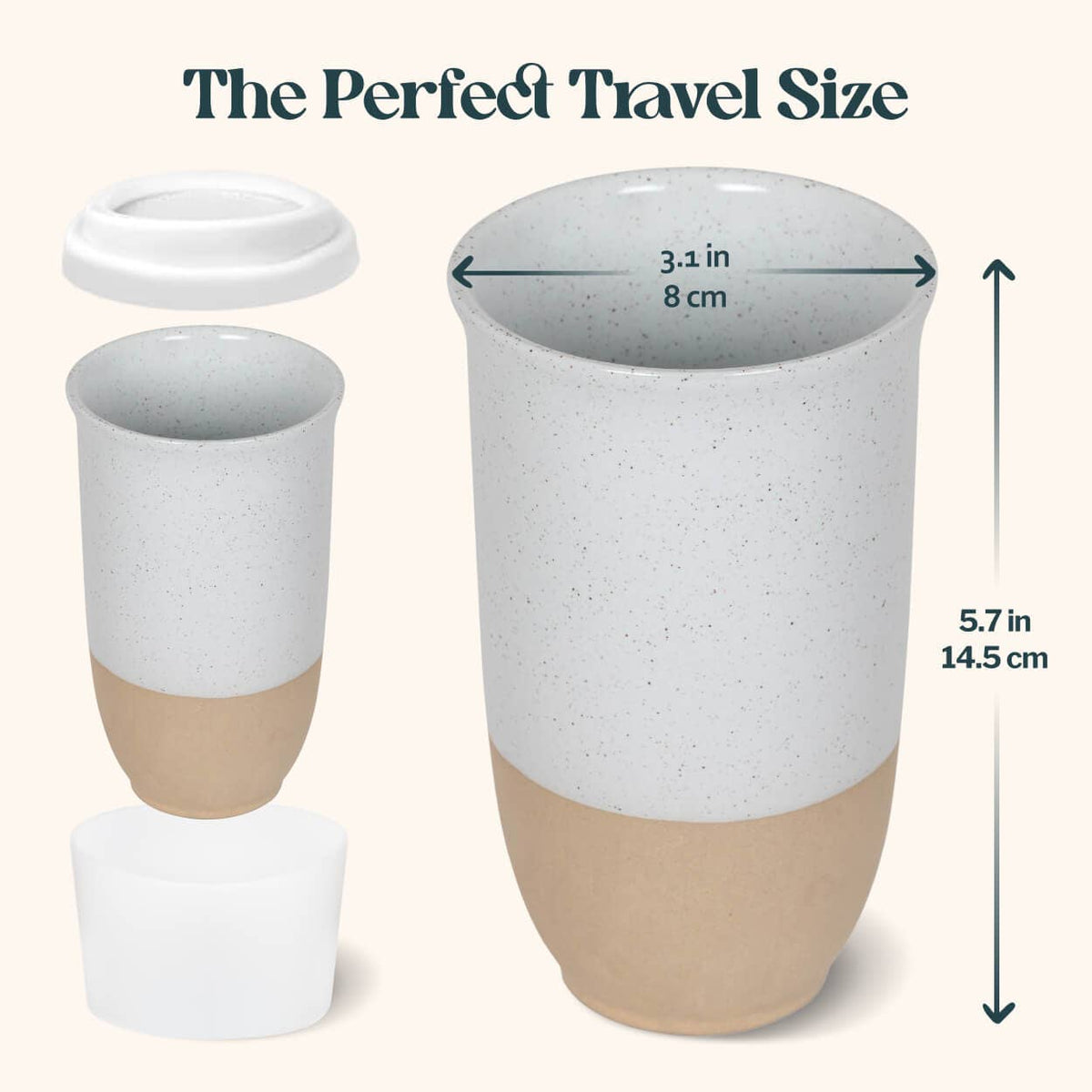Nova Ceramics Travel Mugs - Dune 16oz Ceramic Travel Mug – (Includes Lid & Band)