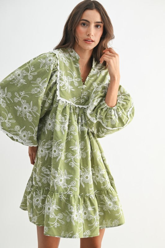 Sage Meadow Embroidered Dress