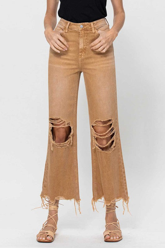 90's Vintage Crop Flare Jeans