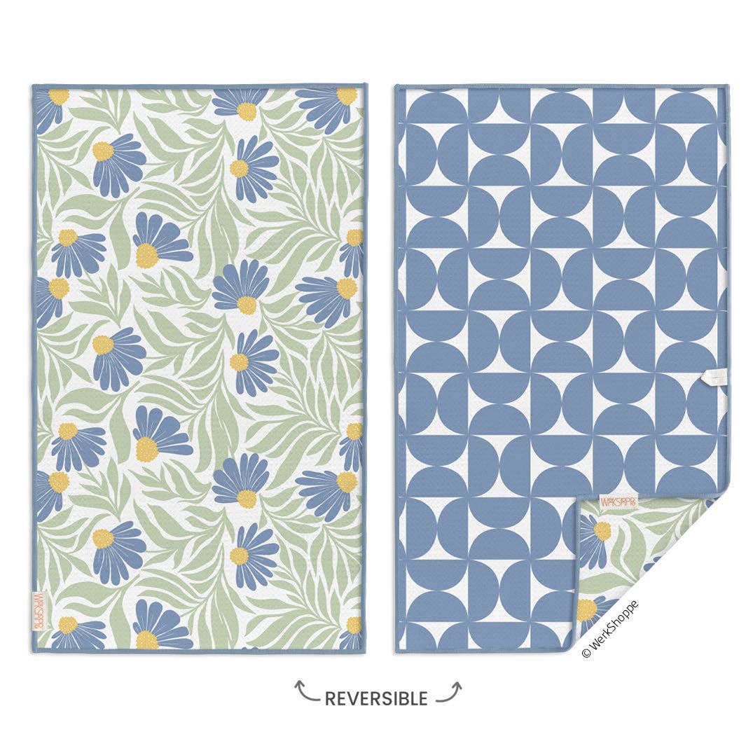 WerkShoppe - Blue Coneflower Microfiber Kitchen Towel