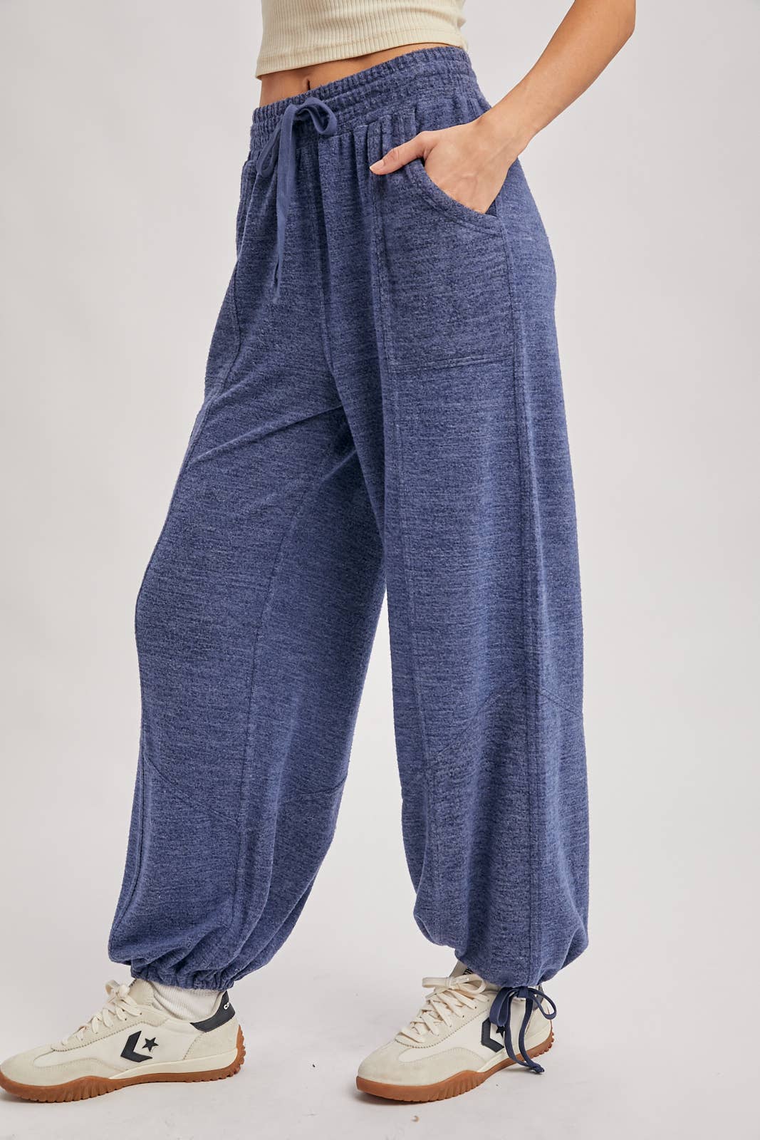 Bluivy - DRAWSTRING HIGH WAIST JOGGER SWEATPANTS