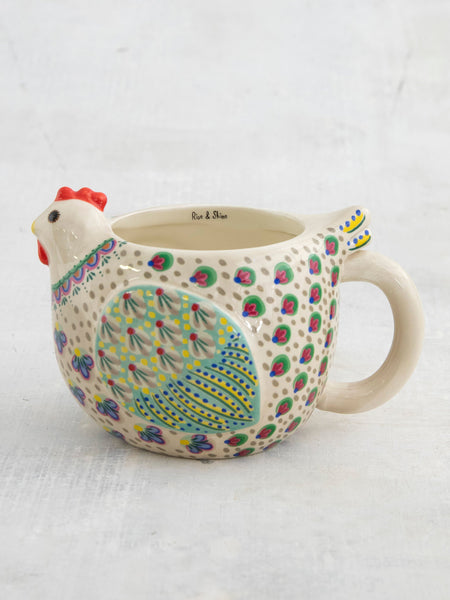 Natural Life Chicken Folk Art Mug