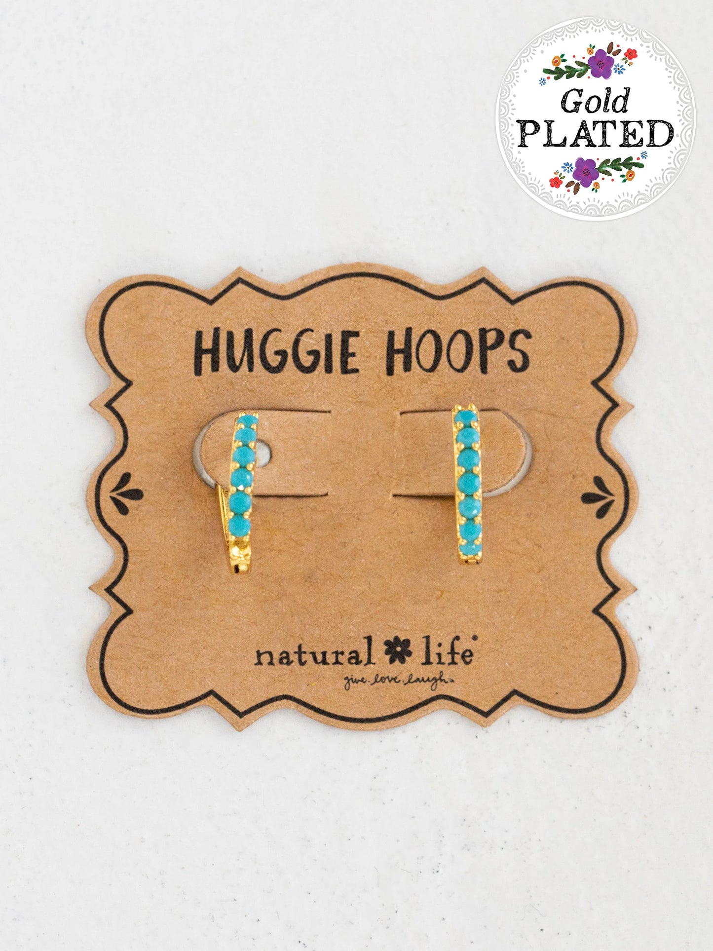 Natural Life Dainty Turquoise Huggie Earrings