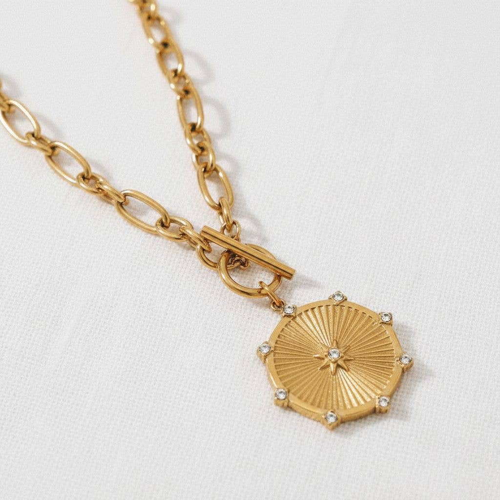Golden Hour Compass Necklace