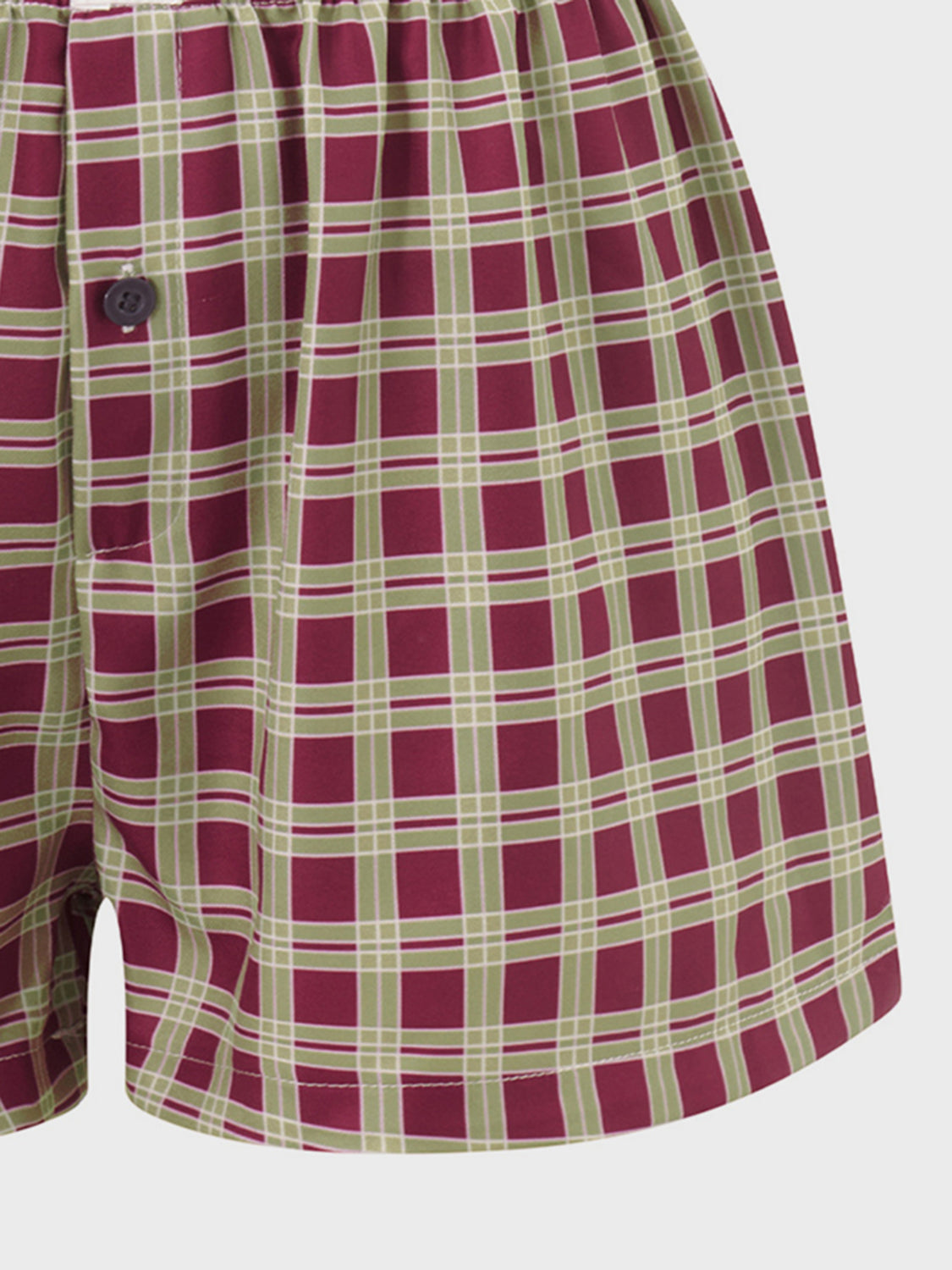 Plaid Elastic Waist Shorts