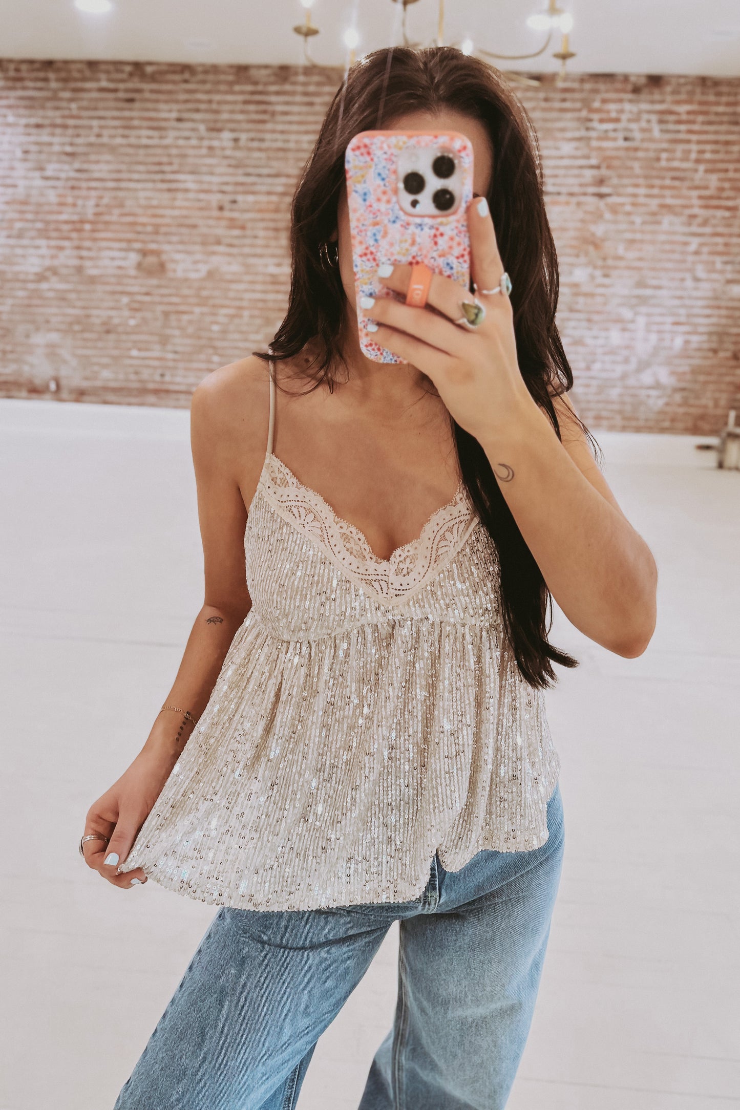 Lace & Sequins Cami