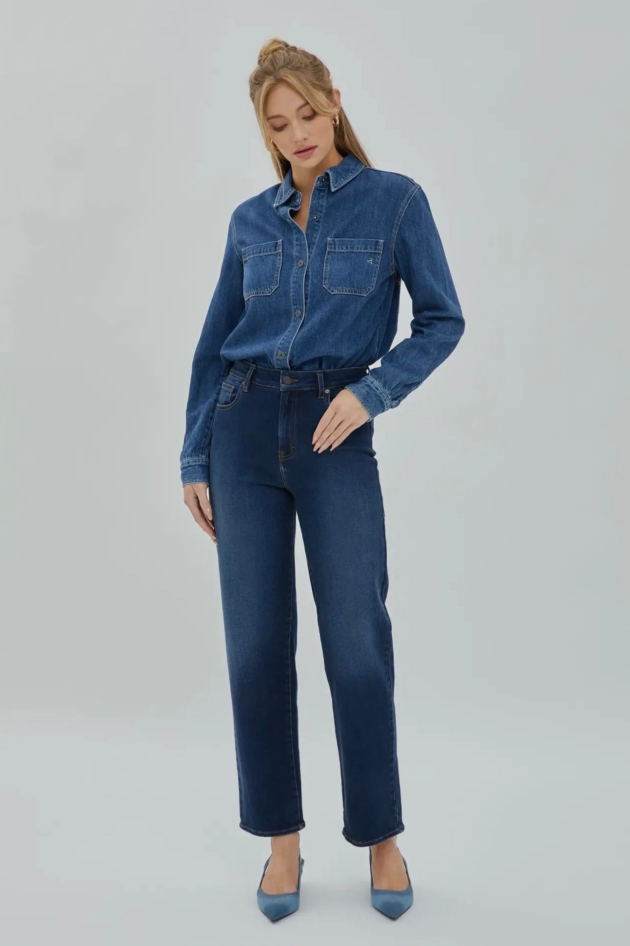 HIDDEN Tracey High Rise Straight Jeans
