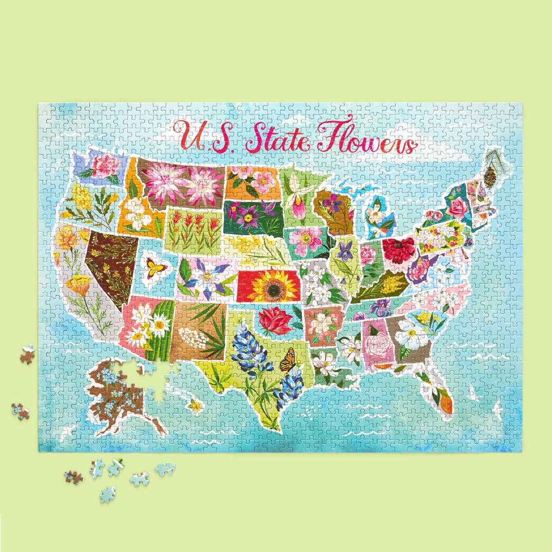 WerkShoppe - U.S. State Flowers 1000 Piece Puzzle