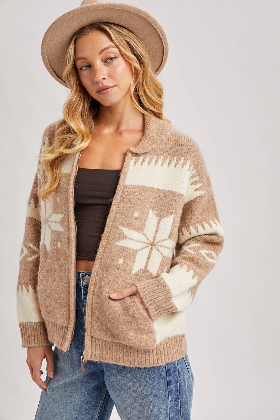 The Fireside Snowfall Zip Cardigan