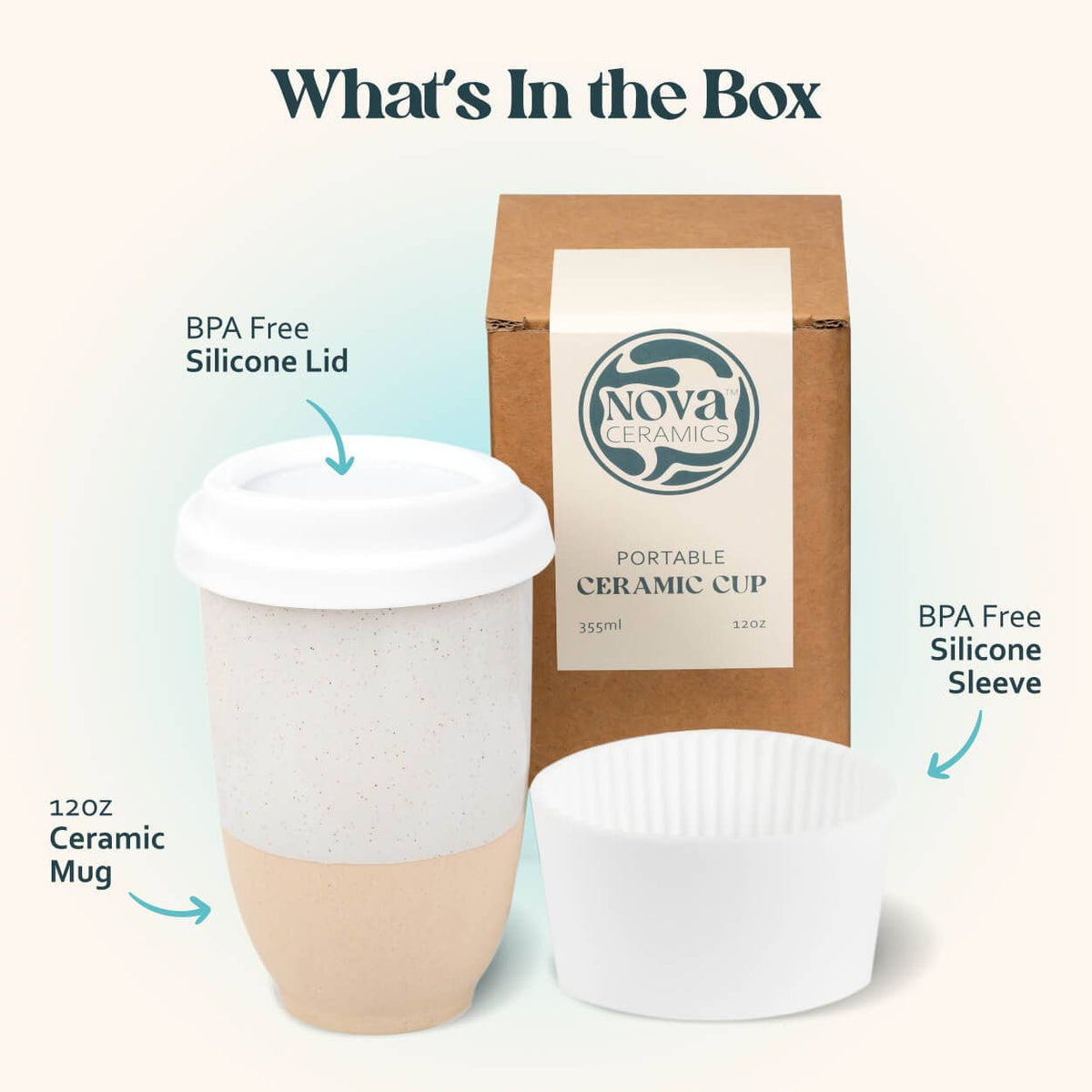 Nova Ceramics Travel Mugs - Dune 12oz Ceramic Travel Mug – Eco-Friendly Artisan Mug