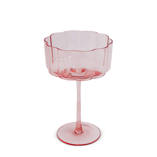 Pink Flower Martini Glass