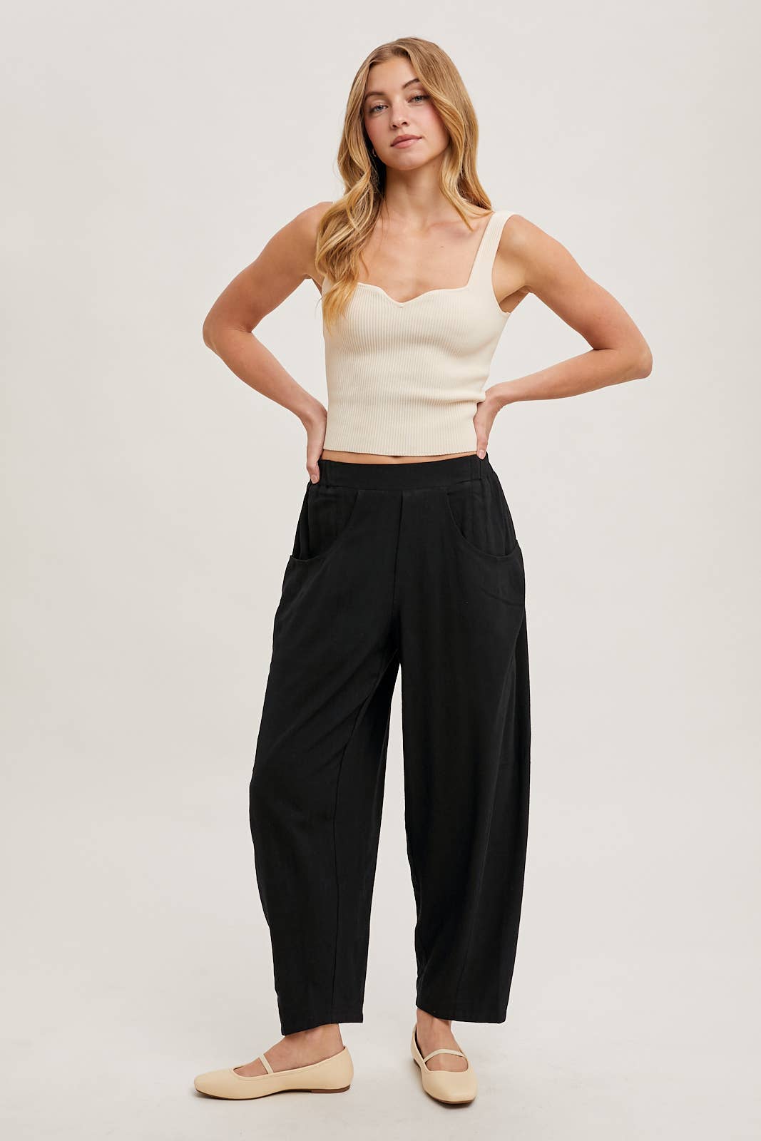 Bluivy - RELAXED BARREL PANTS WITH POCKETS