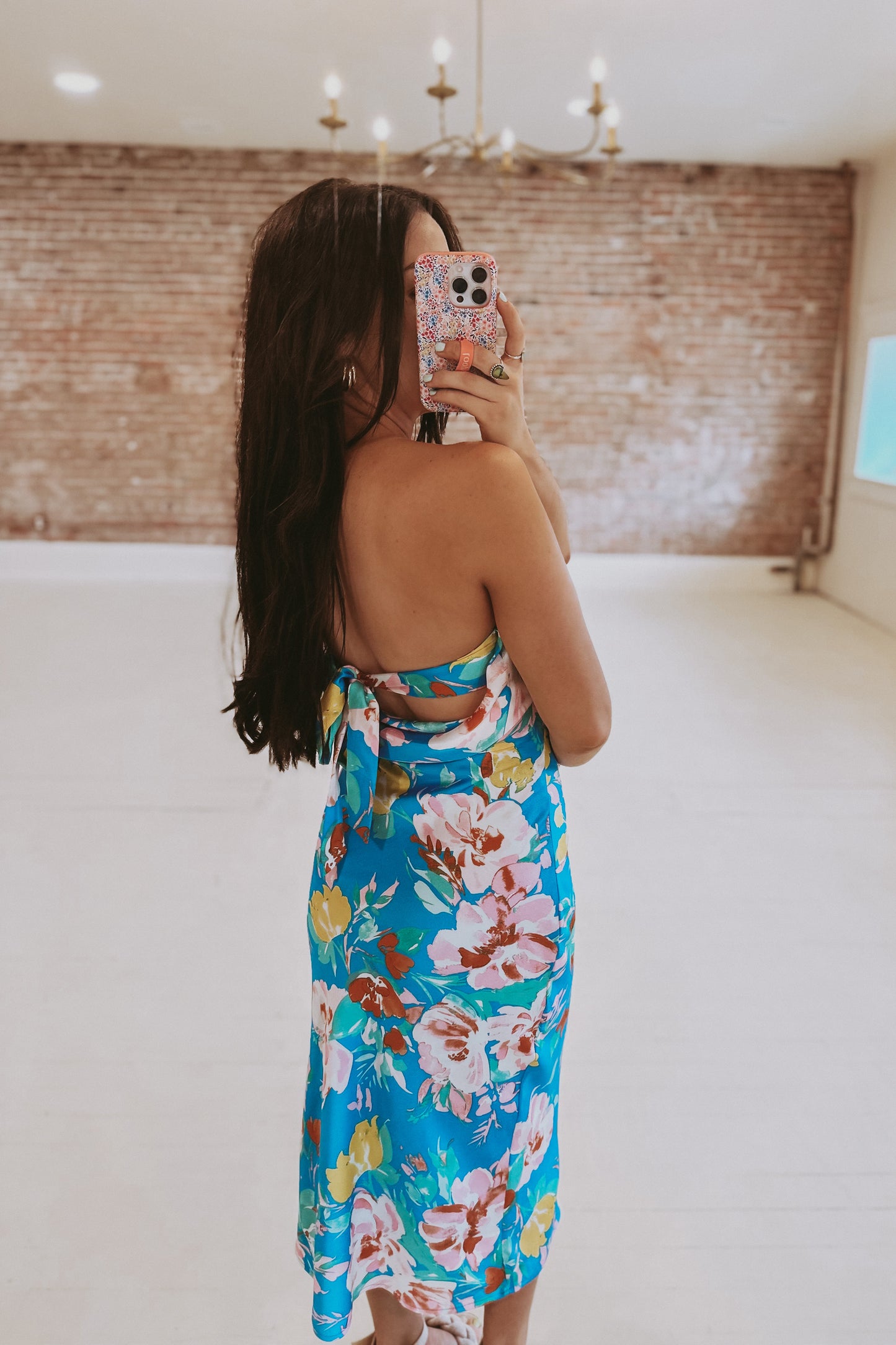 Floral Shimmer Tube Dress