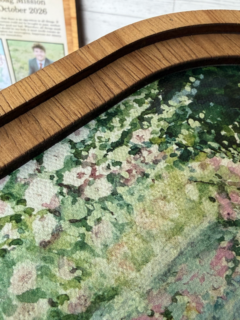 Maci Loo Makings - Arch Frame Art Ghost Book Library | Moody Wood & Canvas