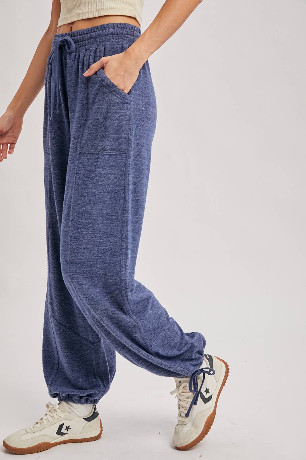 Bluivy - DRAWSTRING HIGH WAIST JOGGER SWEATPANTS