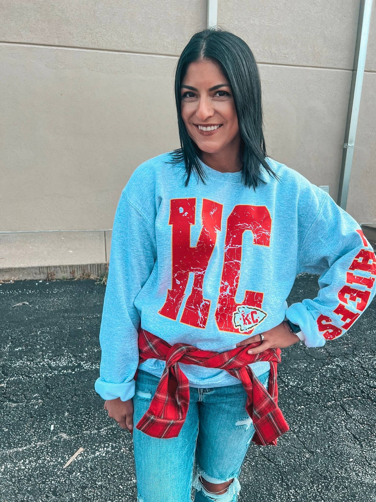 Distressed KC Chiefs Sweatshirt