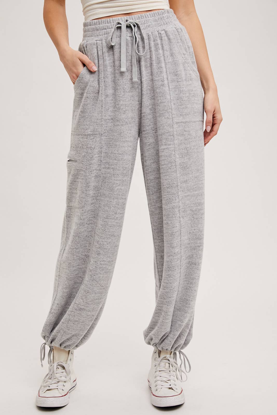 Bluivy - DRAWSTRING HIGH WAIST JOGGER SWEATPANTS