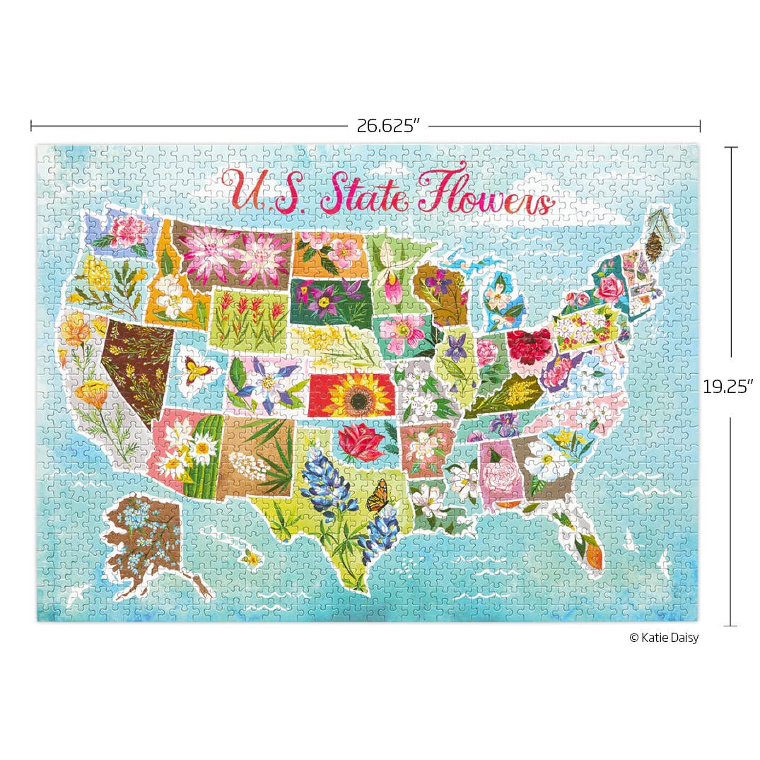 WerkShoppe - U.S. State Flowers 1000 Piece Puzzle