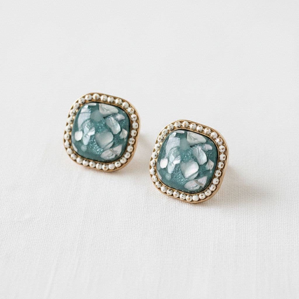 Sea Glass Confetti Studs