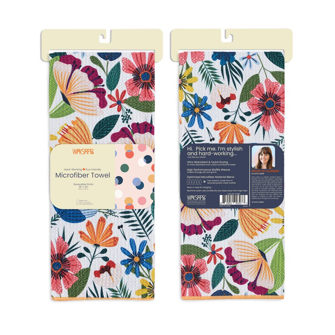 WerkShoppe - Fields Of Flowers | Microfiber Kitchen Dish Towel